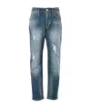 Shop Iceberg Tear The Details Of The Jeans In Blue