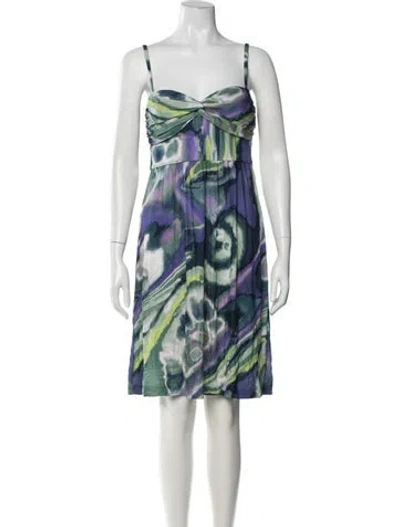 Pre-owned Iceberg Tie-dye Print Mini Dress In Blue/green