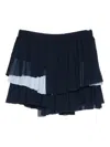 Iceberg Tiered Pleated Mini Skirt In Blue