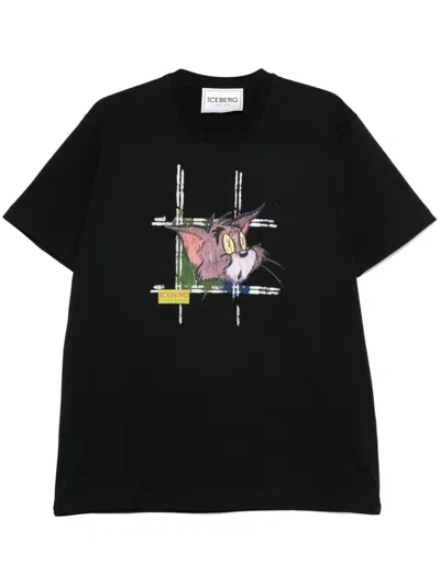 Iceberg Tom-print T-shirt In Black