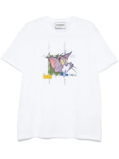 Iceberg Tom-print T-shirt In White