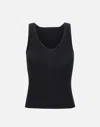 Iceberg U-neck Ribbed-knit Tank Top In Black