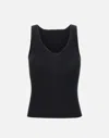 Iceberg U-neck Ribbed-knit Tank Top In Black