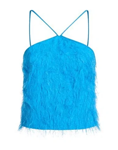 Iceberg Top Tessuto Woman Top Azure Size 8 Viscose In Blue