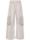 Iceberg Grey Cotton Shell Trousers With Logo