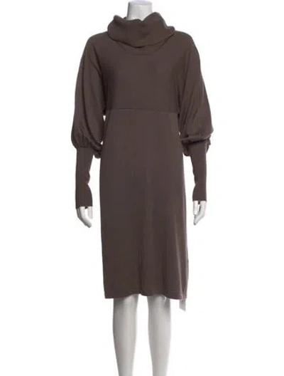 Pre-owned Iceberg Turtleneck Knee-length Dress In Brown