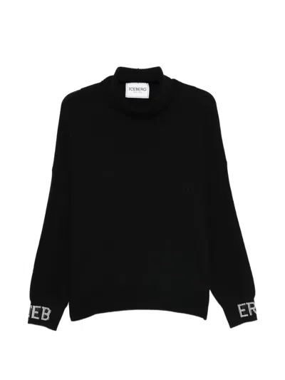 Iceberg Turtleneck Sweater In Black