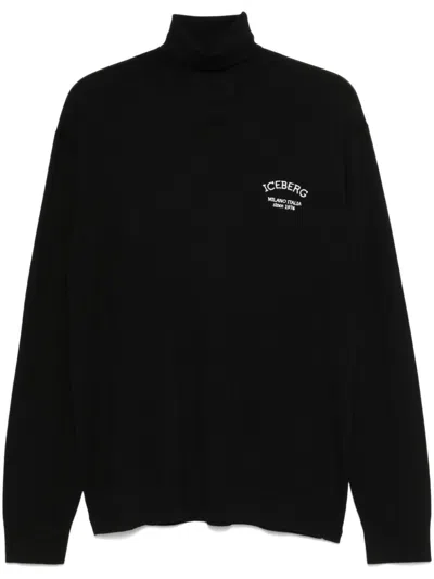 Iceberg Turtleneck Sweater In Schwarz