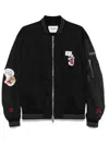 Iceberg Patch-detailed Zipped Bomber Jacket In Schwarz