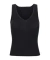 Iceberg U-neck Ribbed-knit Tank Top In Black