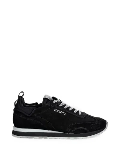 Iceberg Ultra Logo-embroidered Panelled Sneakers In Black