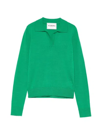 Iceberg V넥 스웨터 In Green