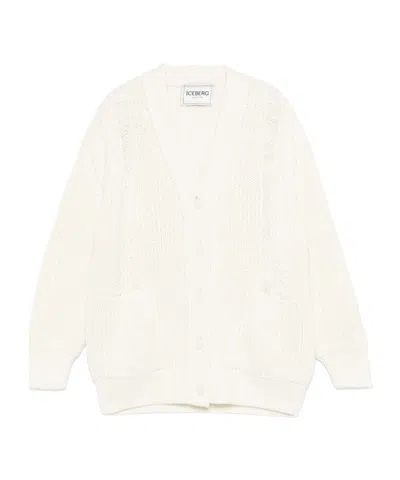 Iceberg V-neck Cardigan In White