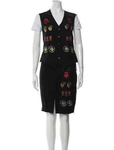 Pre-owned Iceberg Vintage 1990's Skirt Set In Black