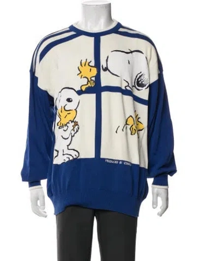 Pre-owned Iceberg Vintage Graphic Print Pullover In Blue/yellow