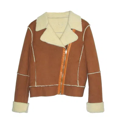Pre-owned Iceberg Vintage History Unisex Leather Fur Sheepskin Scooby Doo Coat In Multicolor