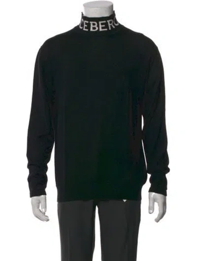 Pre-owned Iceberg Vintage Virgin Wool Pullover In Black