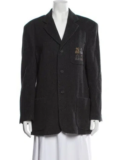 Pre-owned Iceberg Virgin Wool Coat In Grey