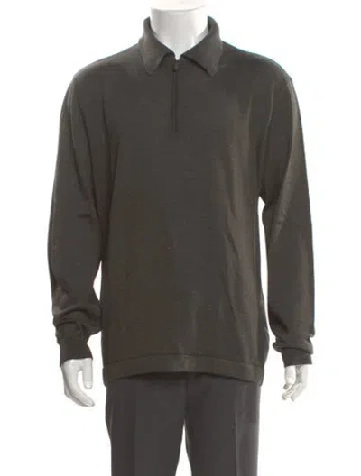 Pre-owned Iceberg Virgin Wool Collar Polo Sweater In Gray
