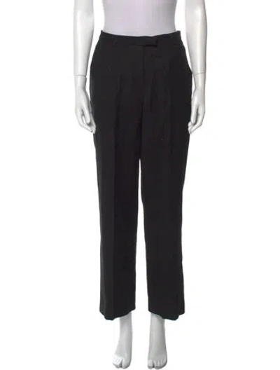 Pre-owned Iceberg Virgin Wool Straight Leg Pants In Black