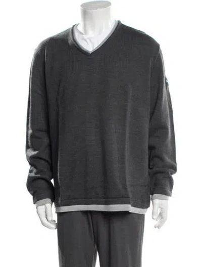 Pre-owned Iceberg V-neck Long Sleeve Pullover In Multicolor