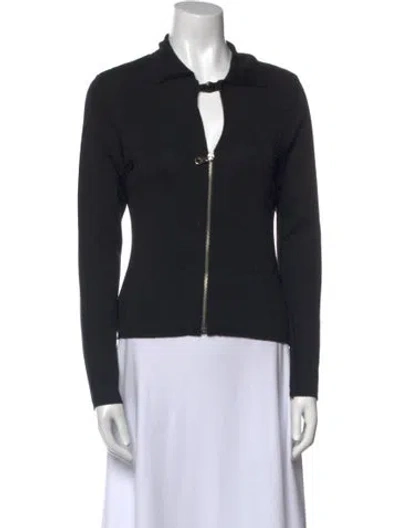 Pre-owned Iceberg V-neck Long Sleeve Sweatshirt In Black