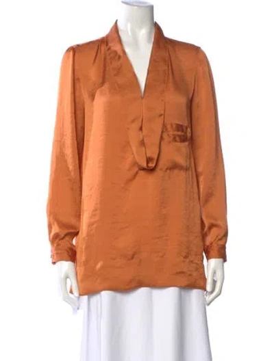 Pre-owned Iceberg V-neck Long Sleeve Top In Orange