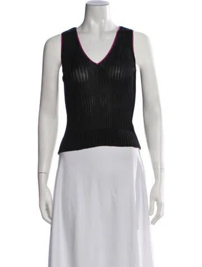 Pre-owned Iceberg V-neck Sleeveless Top In Black