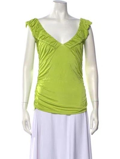 Pre-owned Iceberg V-neck Sleeveless Top In Green