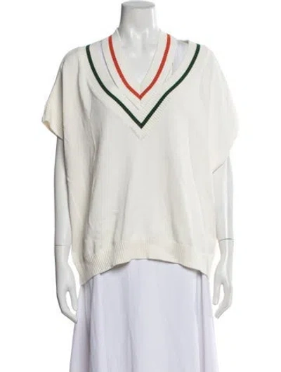 Pre-owned Iceberg V-neck Sweater W/ Tags In Neutrals