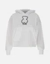 Iceberg White Cotton Hoodie With Pouch Pocket