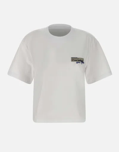 Iceberg White Cotton T Shirt With Logo
