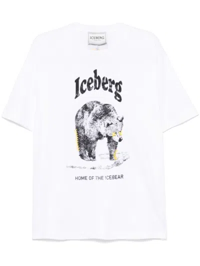 Iceberg White Crew Neck Cotton T-shirt