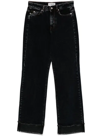 Iceberg Wide-leg Jeans In Navy Blue