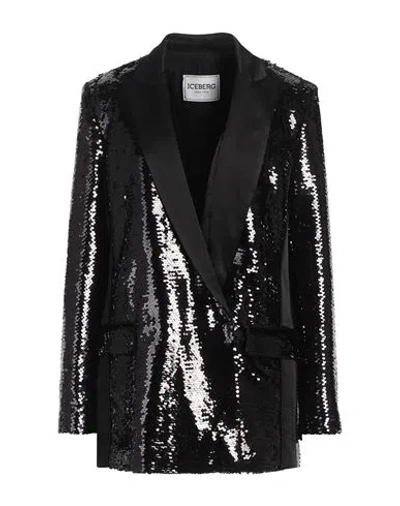 Iceberg Woman Blazer Black Size 8 Polyester, Elastane, Acetate