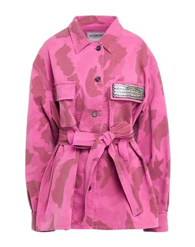 Iceberg Woman Denim Outerwear Mauve Size 10 Cotton, Elastane In Pink