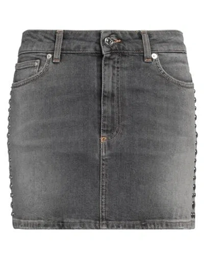 Iceberg Woman Denim Skirt Grey Size 27 Cotton, Elastane In Black