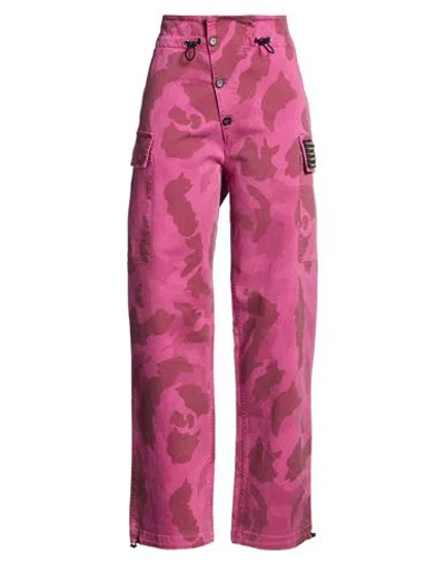 Iceberg Woman Jeans Fuchsia Size 10 Cotton, Elastane In Pink