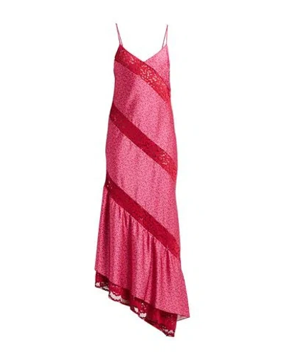 Iceberg Woman Maxi Dress Fuchsia Size 4 Polyester, Cotton, Polyamide In Pink