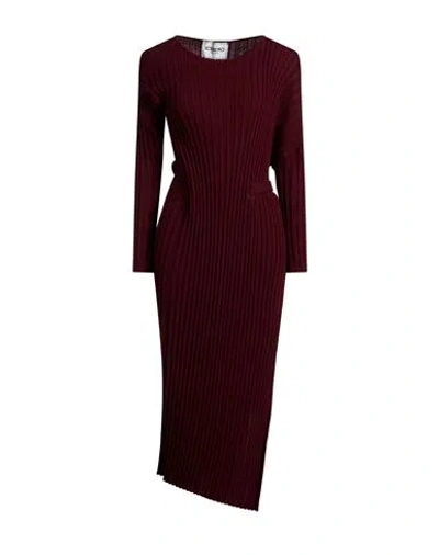 Iceberg Woman Midi Dress Burgundy Size M Virgin Wool In Red