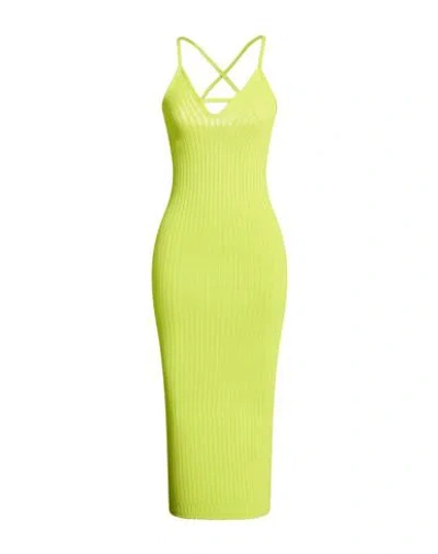 Iceberg Woman Midi Dress Lime Green Size M Viscose, Polyamide