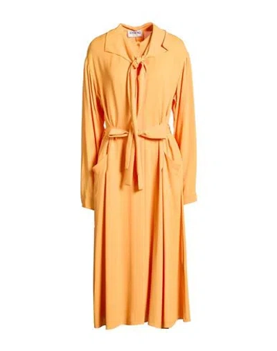 Iceberg Woman Midi Dress Mandarin Size 4 Viscose In Orange