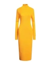 Iceberg Woman Midi Dress Yellow Size Xl Virgin Wool In Yellow