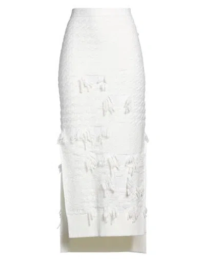 Iceberg Woman Midi Skirt Cream Size Xl Wool, Acrylic, Polyamide In White