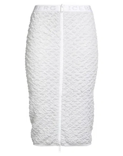 Iceberg Woman Midi Skirt Light Grey Size S Polyamide, Viscose, Polyester In White