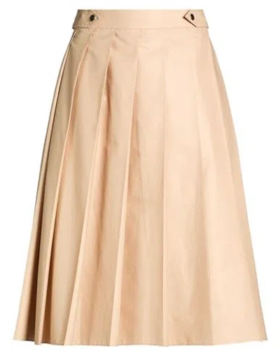 Iceberg Woman Midi Skirt Sand Size 6 Polyester, Cotton In Brown