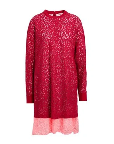 Iceberg Woman Mini Dress Copper Size 4 Cotton, Polyamide, Polyester, Elastane In Red