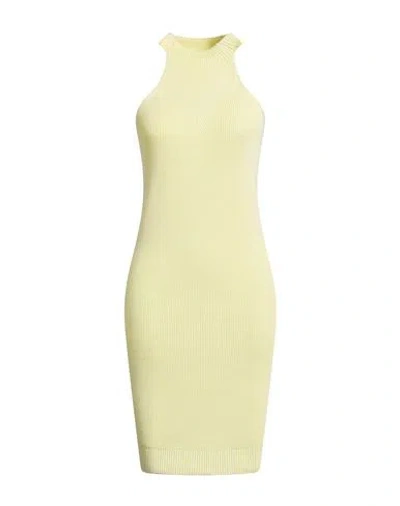 Iceberg Woman Mini Dress Light Grey Size M Cotton In Yellow