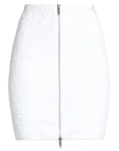 Iceberg Woman Mini Skirt White Size L Polyamide, Cotton, Viscose, Elastane