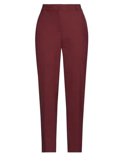 Iceberg Woman Pants Brick Red Size 6 Polyester, Wool, Elastane